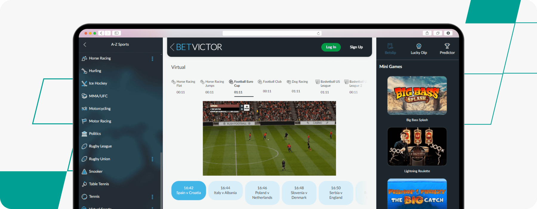 desktop Screenshot of BetVictor Virtual Football Markets