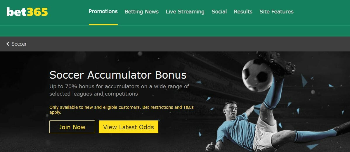 bet365 Homepage Acca Promo