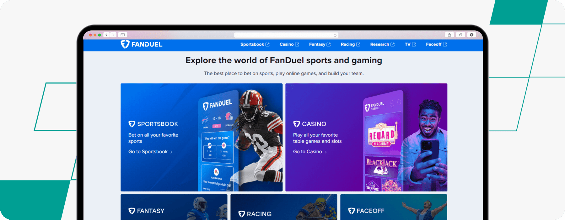 Screenshot of FanDuel Homepage desktop